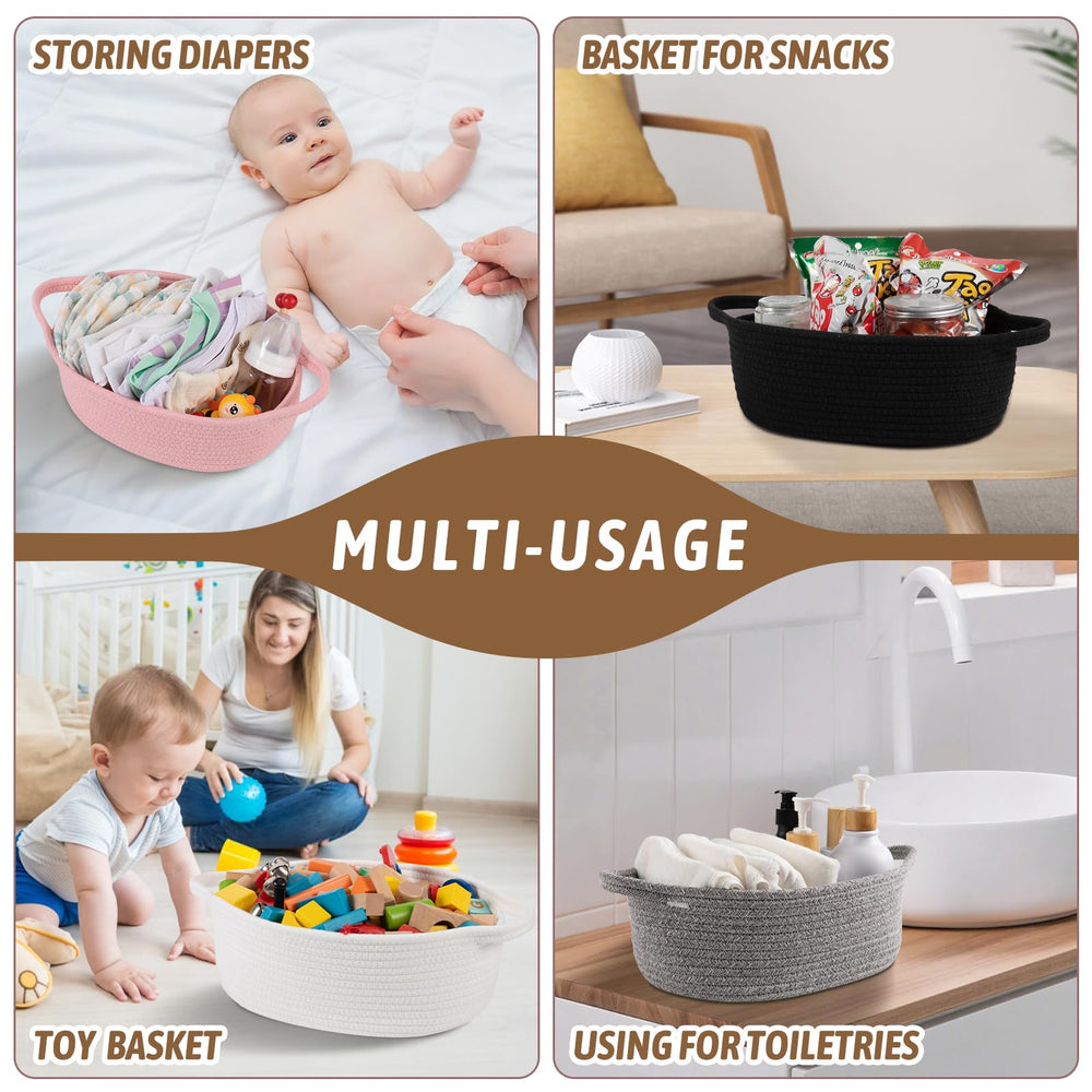 OIAHOMY natural cotton rope basket soft and skin-friendly.