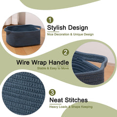 OIAHOMY nursery storage basket on shelf in blue rectangle