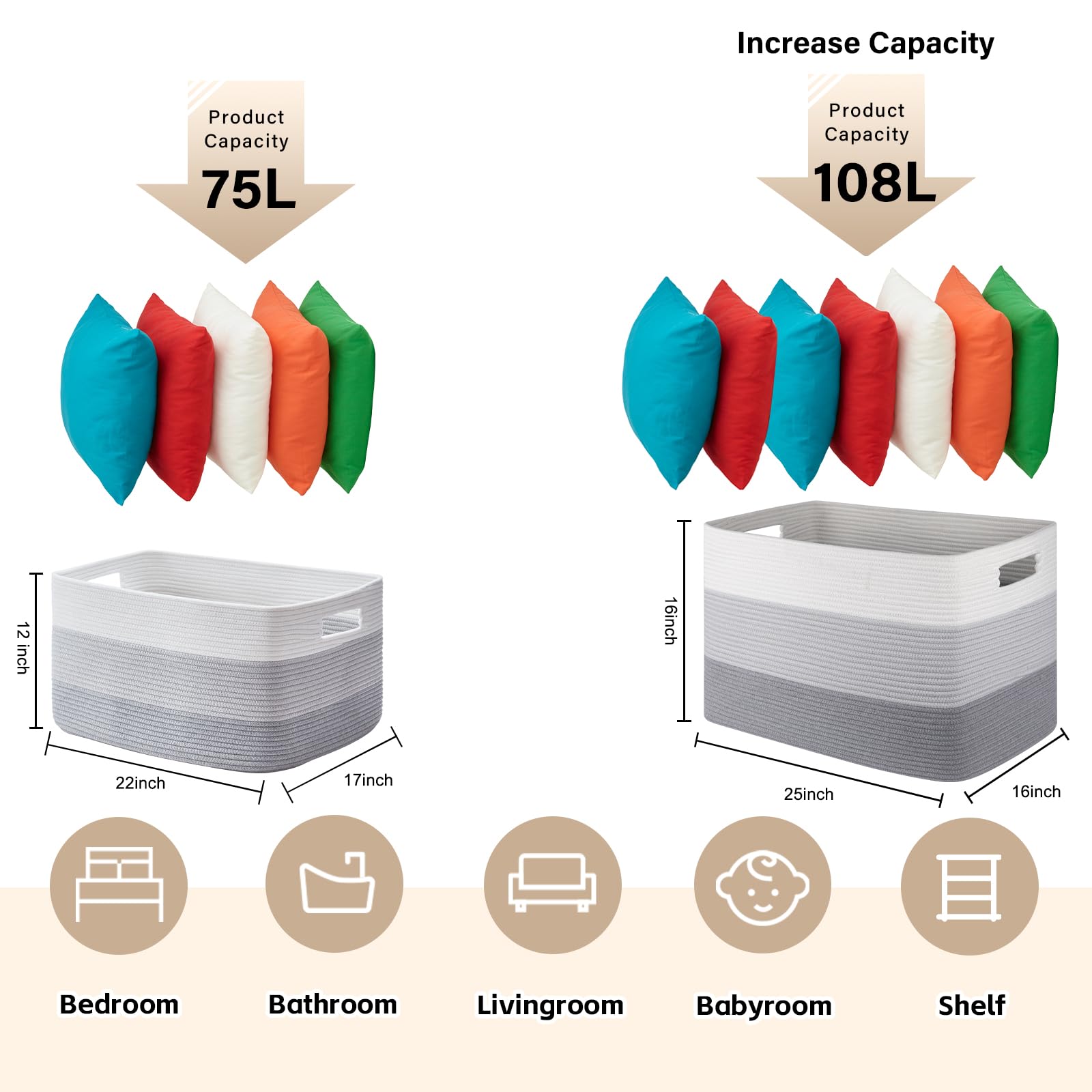 OIAHOMY nursery-storage-basket-foldable offers versatile space-saving storage.