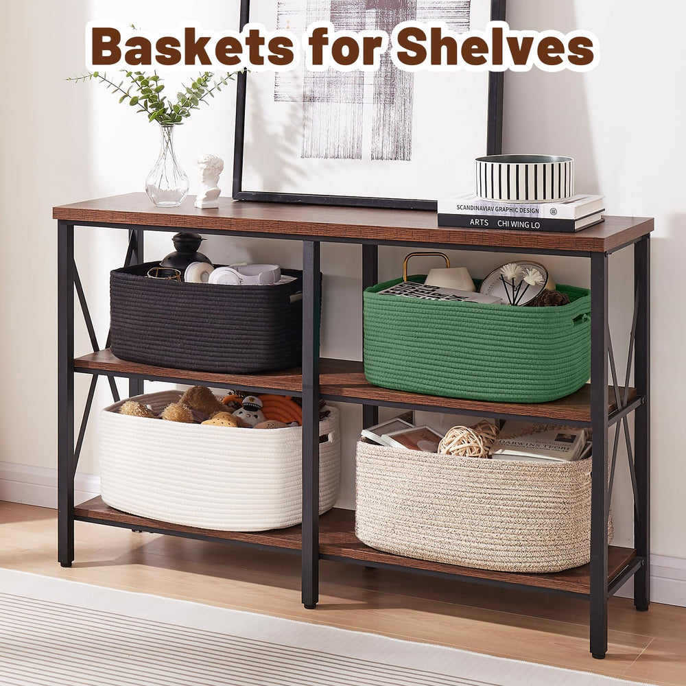 OIAHOMY organizer for cube shelves adds warmth and texture.