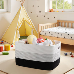 OIAHOMY rectangle storage basket with handles for organized living spaces.