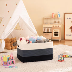 OIAHOMY rectangle basket with sturdy handles easy to move between rooms