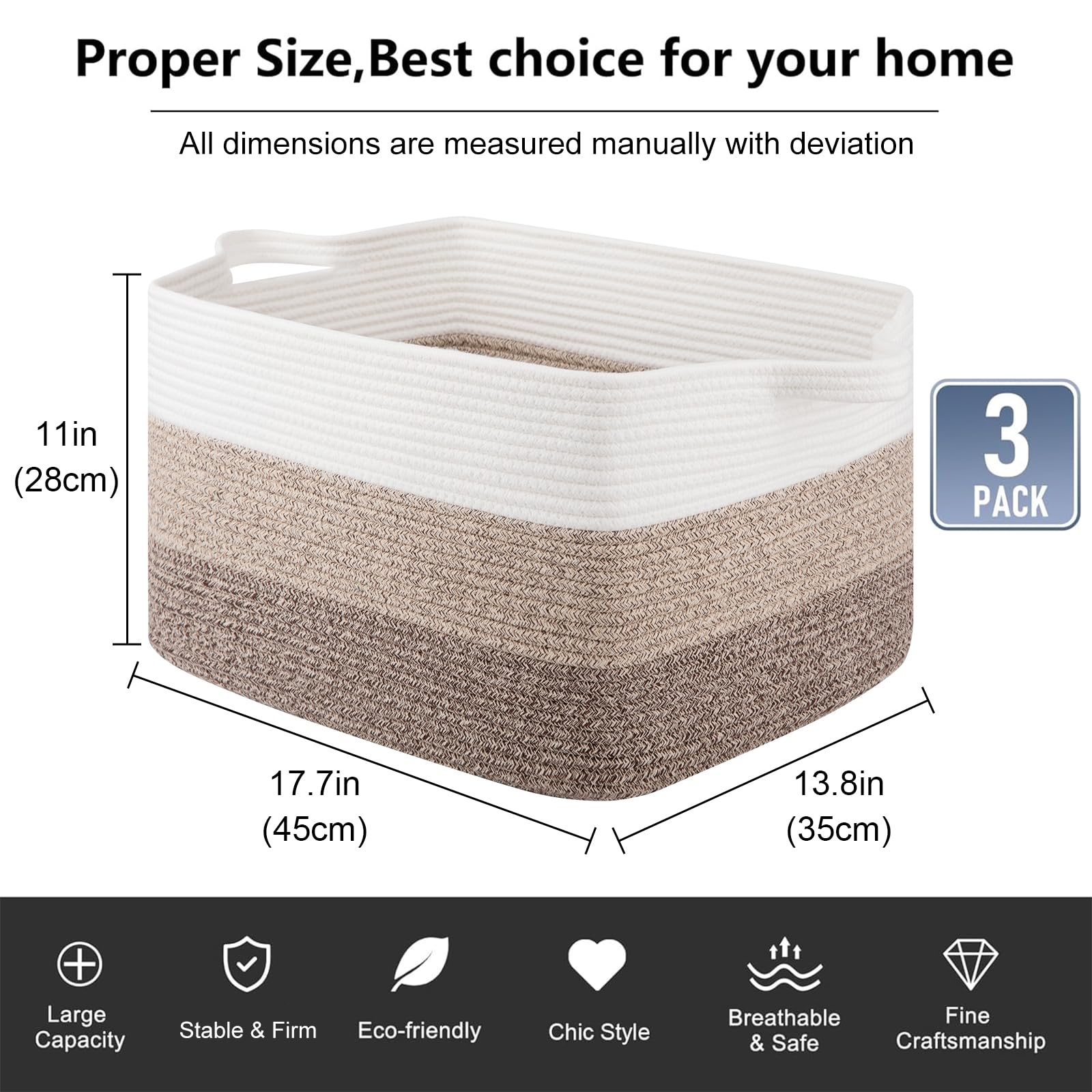 OIAHOMY foldable storage basket design for space saving