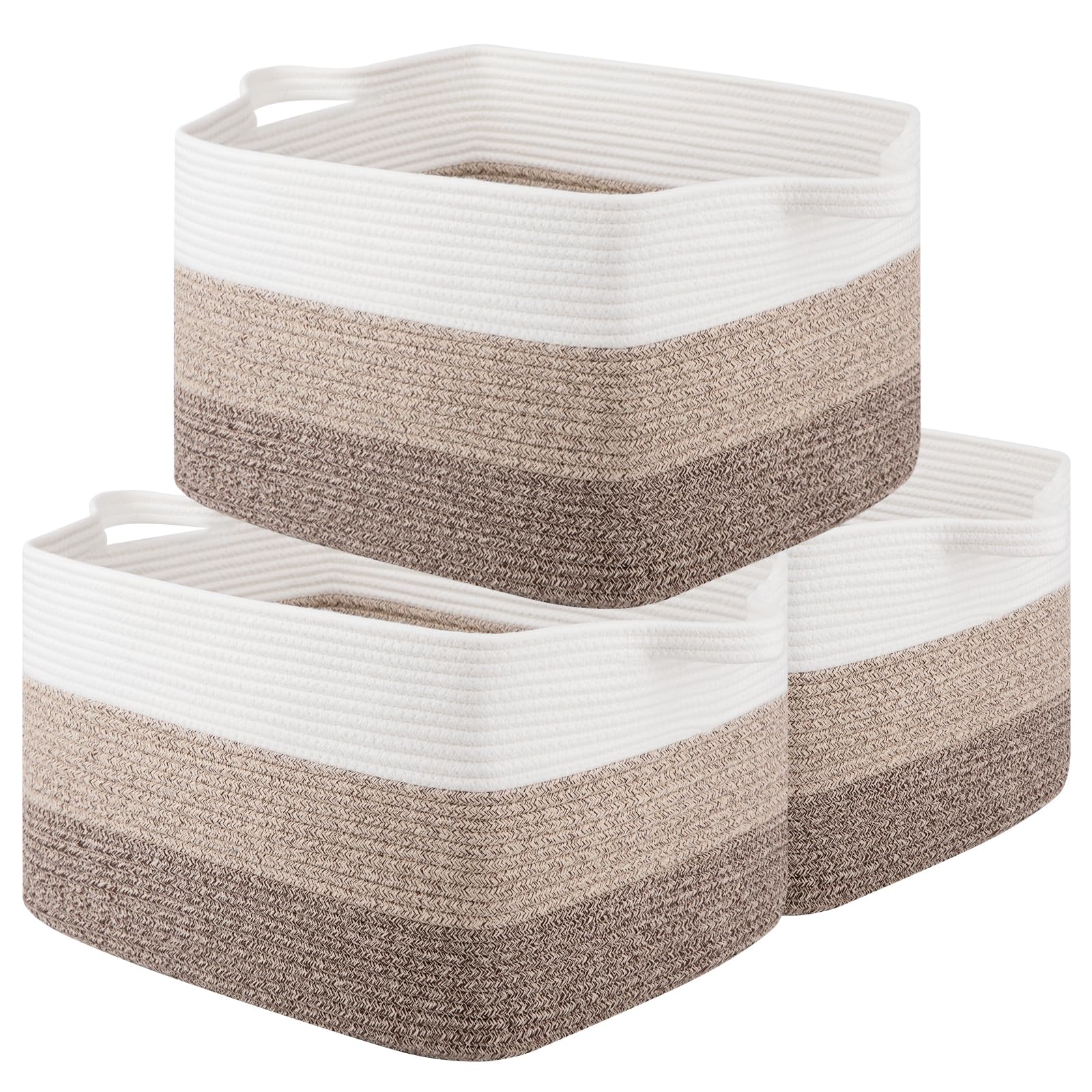OIAHOMY rectangle woven storage basket in nursery for toy organization