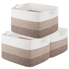 OIAHOMY rectangle woven storage basket in nursery for toy organization