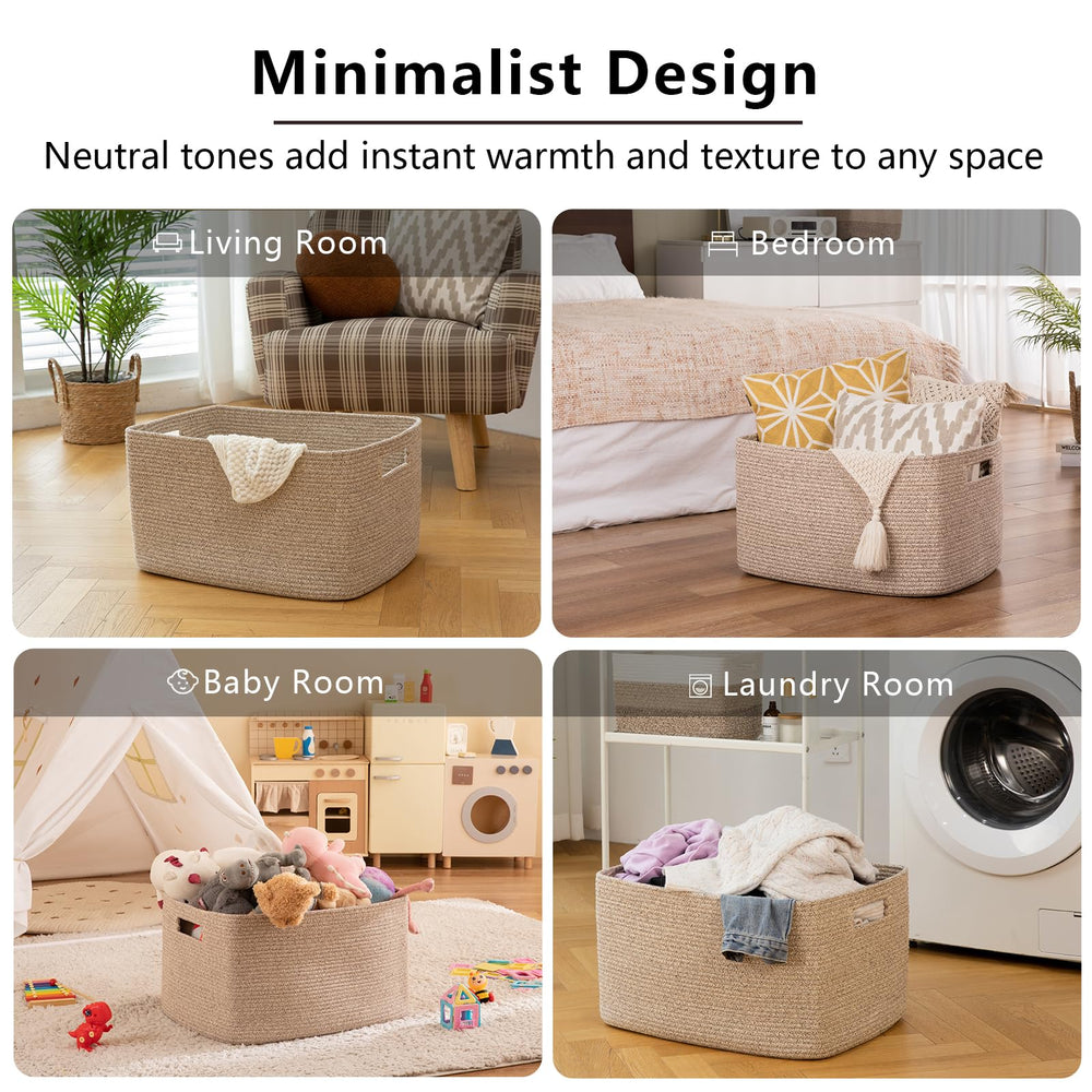 OIAHOMY rectangular basket on bookshelf organizes magazines and toys.