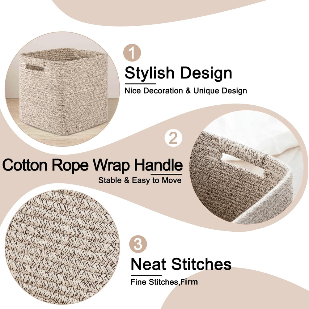 OIAHOMY safe natural cotton storage basket suitable for nursery and bathroom