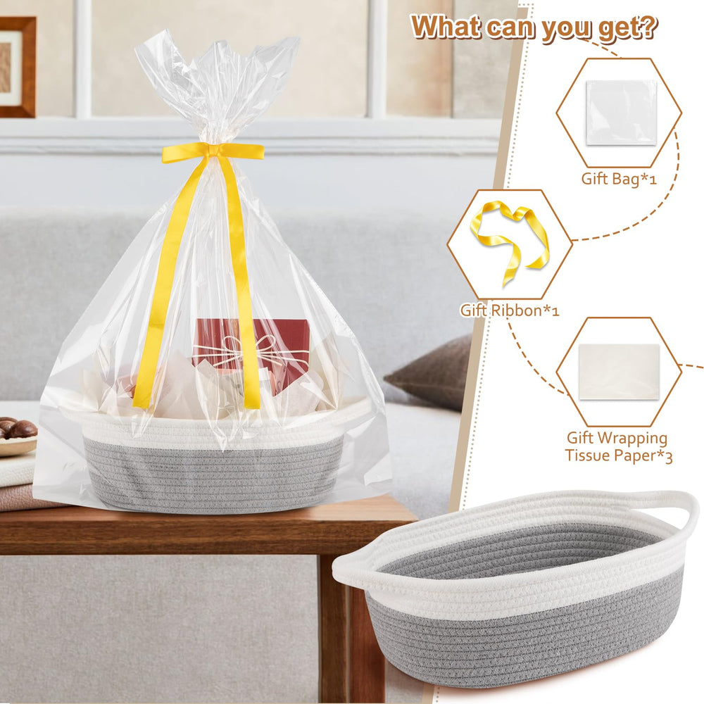 OIAHOMY small woven basket 12x8x5 fits shelves and nightstands.