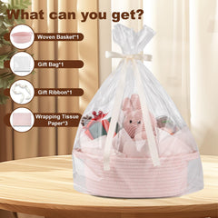 OIAHOMY small woven basket with gift bag ready for use.