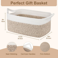 OIAHOMY basket with cat ear handles ready for convenient carrying
