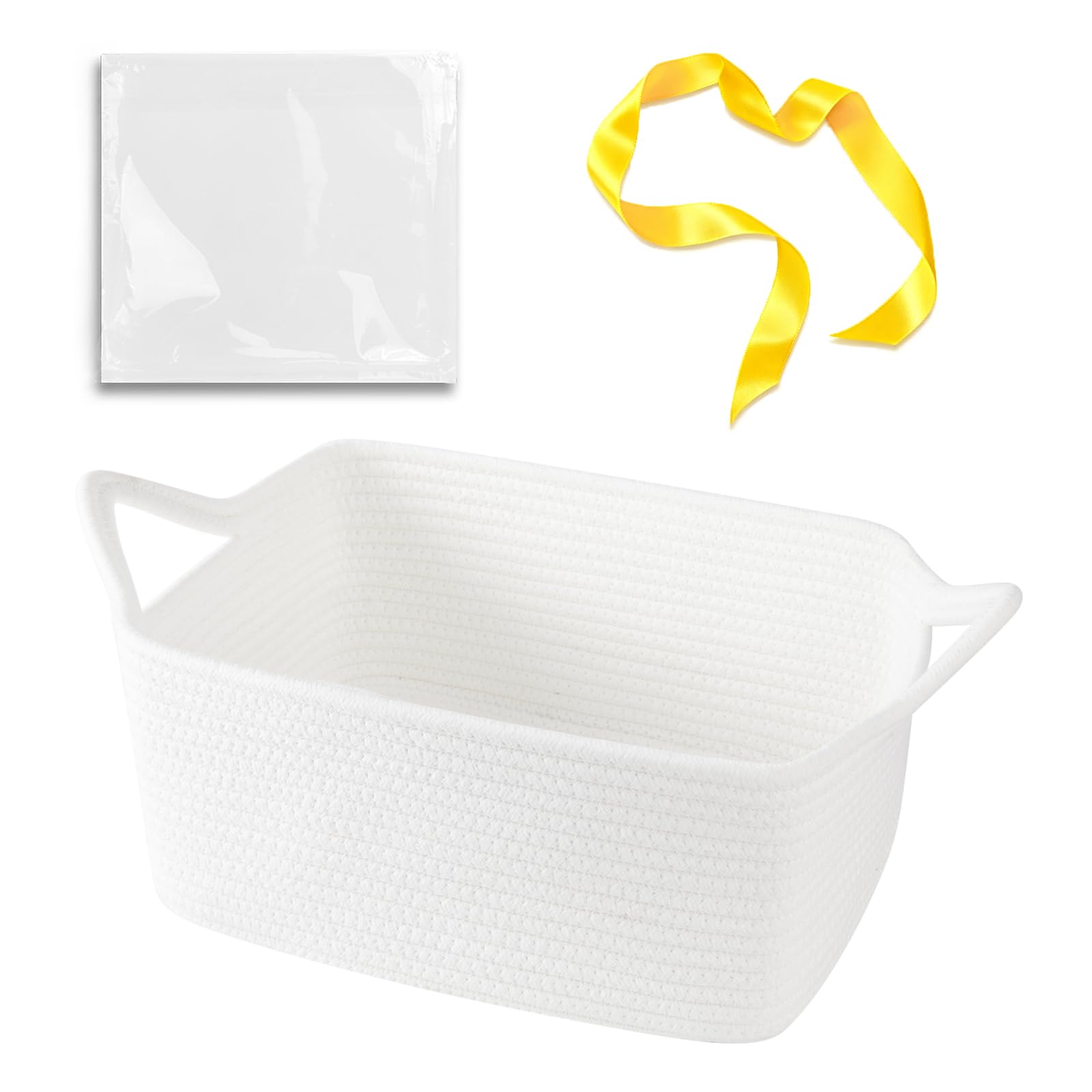 OIAHOMY small woven rope basket with gift bags and ribbons for easy gifting