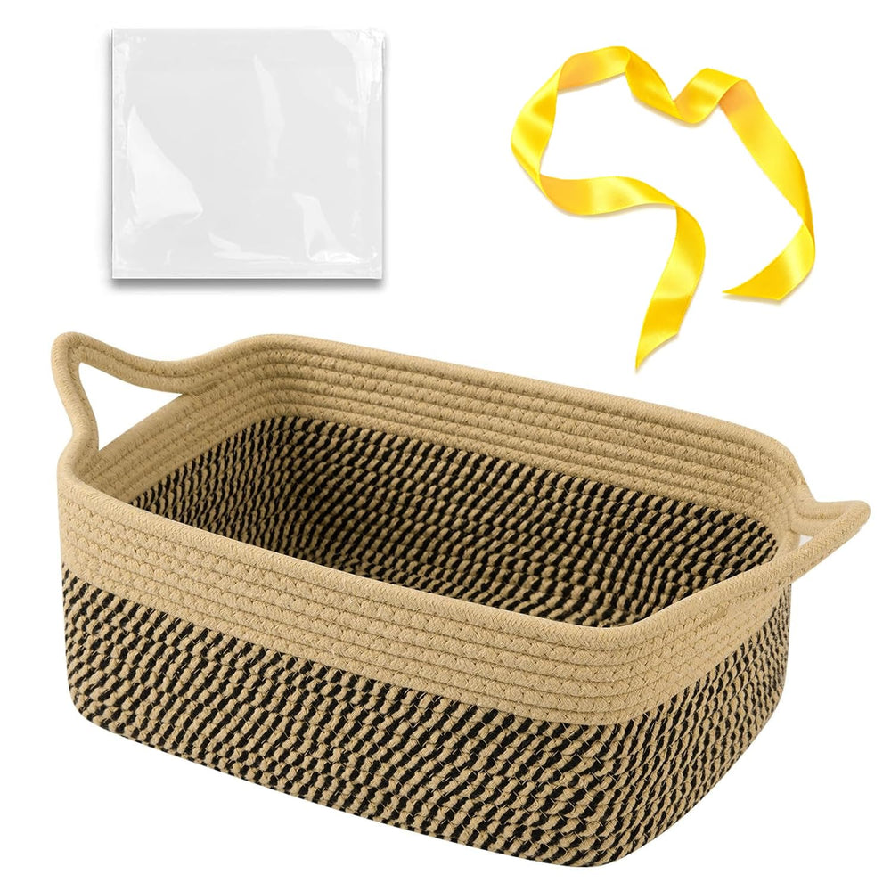 OIAHOMY small woven rope basket with gift bags for gifting.