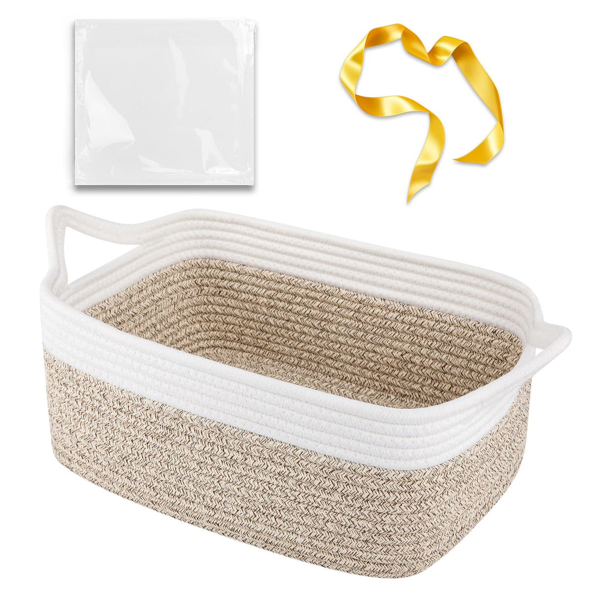 OIAHOMY small woven rope basket with gift bags for easy gift presentation