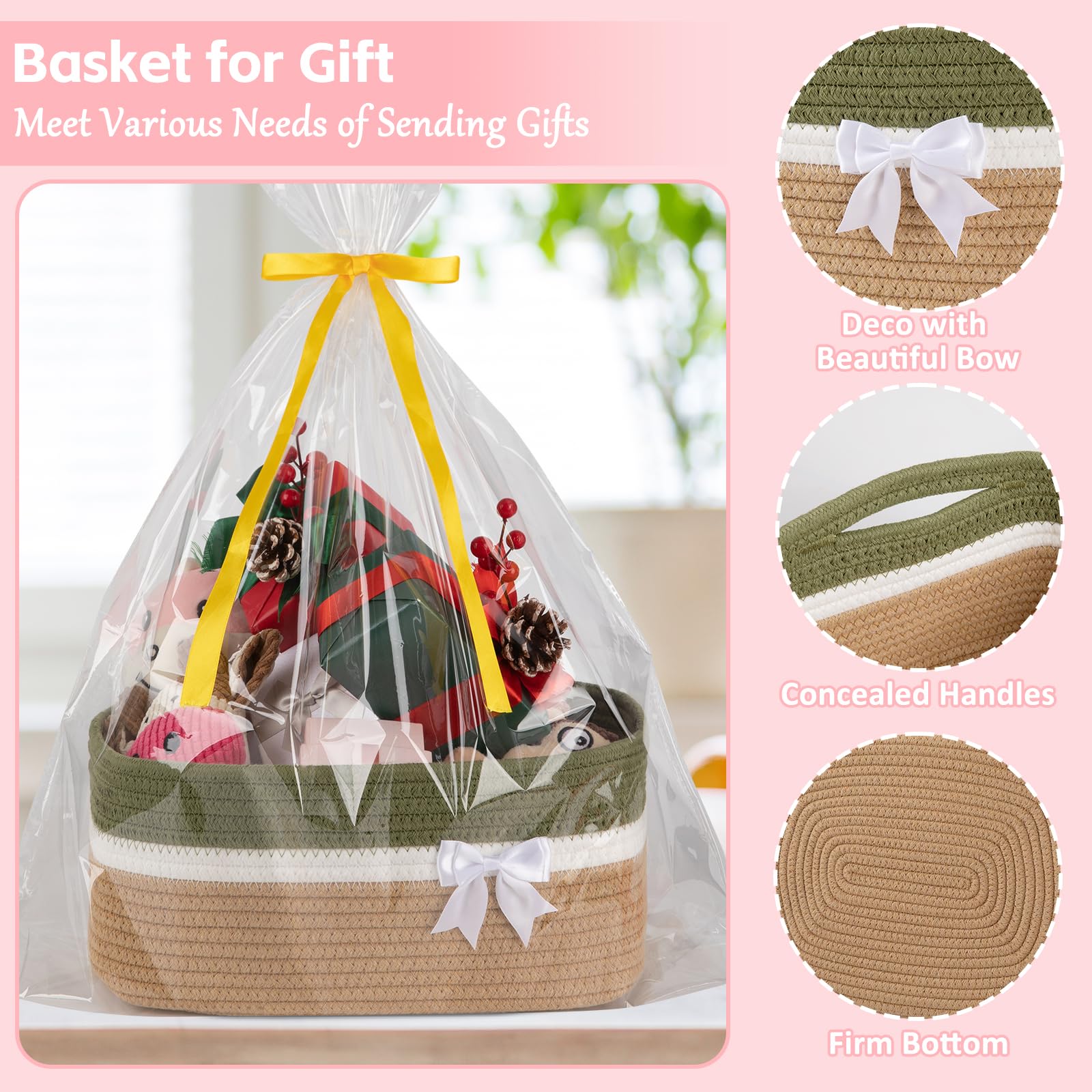OIAHOMY soft cotton storage basket odor-free and kid-friendly