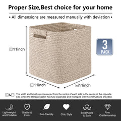 OIAHOMY square storage bin with reinforced handles for easy movement