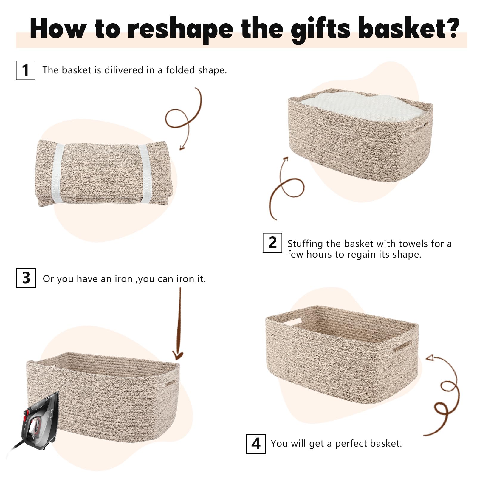 OIAHOMY storage basket weave detail highlights hand-sewn construction and reliability