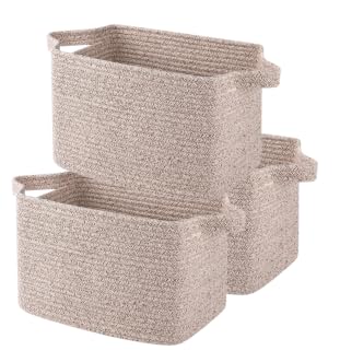 OIAHOMY cotton rope storage basket with woven texture for nursery organization