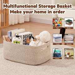 OIAHOMY storage basket with two handles makes carrying toys around the home easy