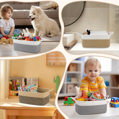OIAHOMY storage basket on nightstand for tidy organization.
