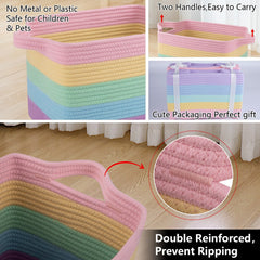 OIAHOMY Rainbow Pastel basket adds Nordic style to living room