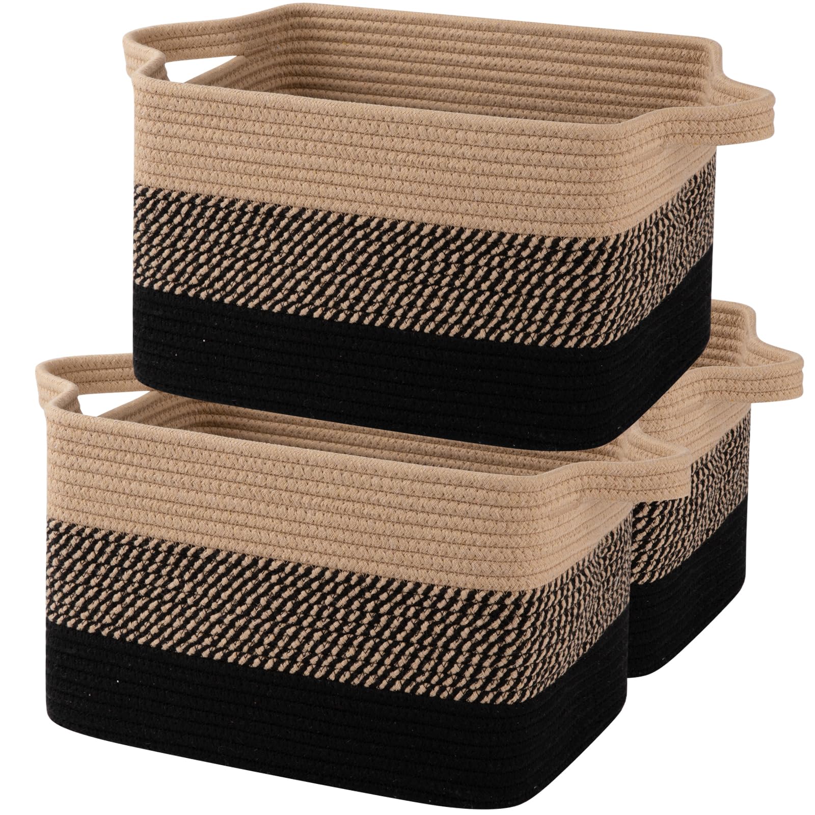OIAHOMY woven cotton rope storage basket for versatile organization at home