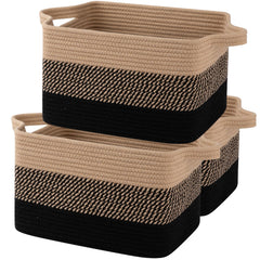 OIAHOMY woven cotton rope storage basket for versatile organization at home