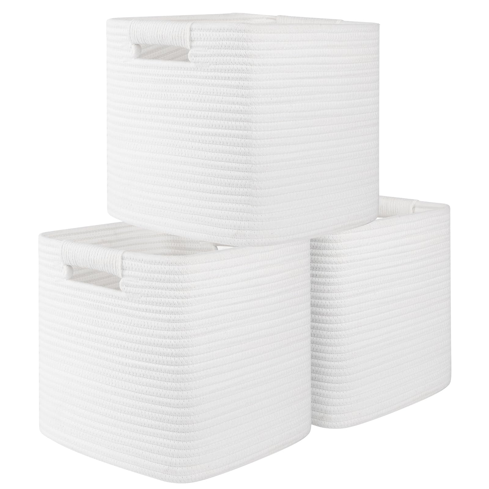 OIAHOMY storage cubes 11 inch with reinforced handles for easy shelf organization.