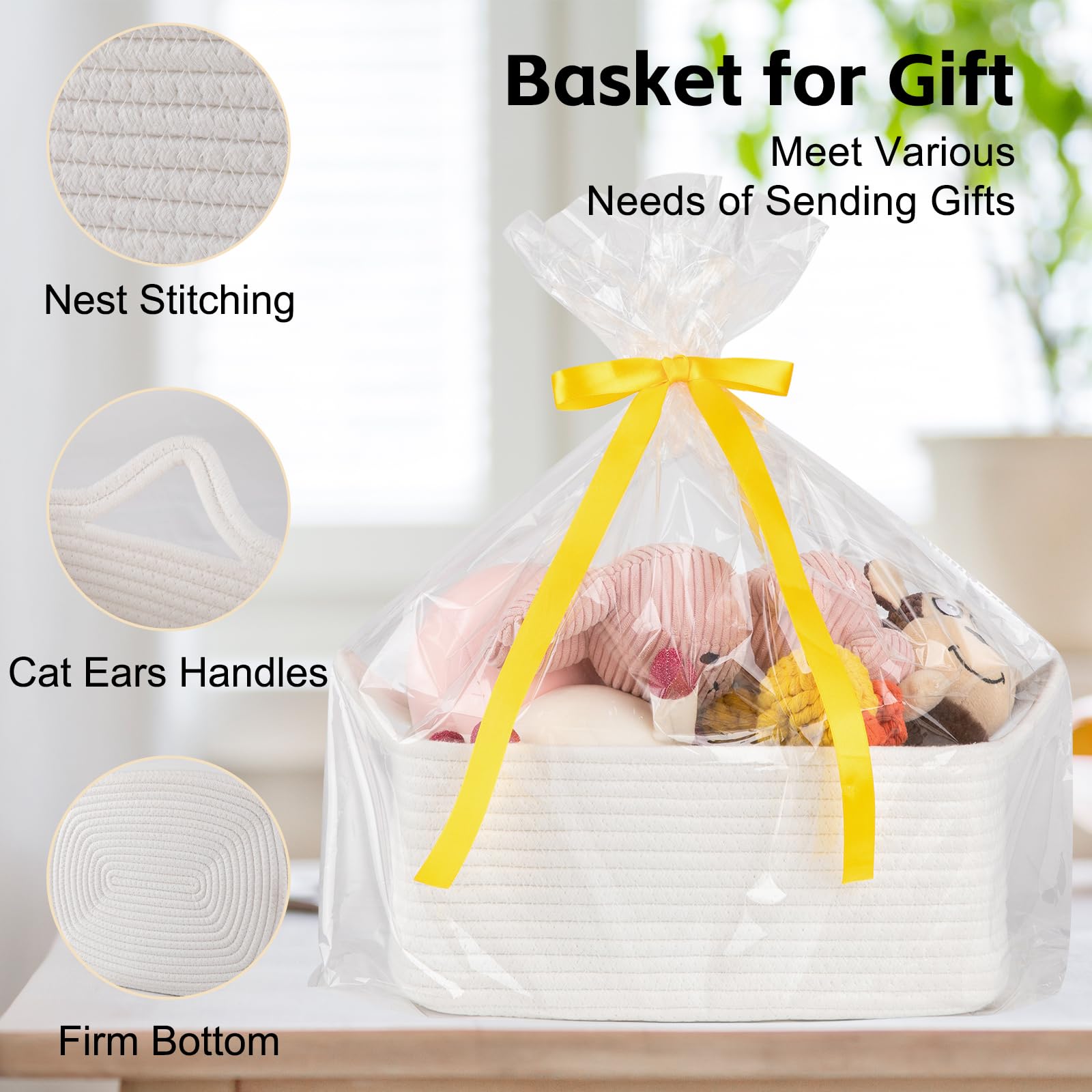 OIAHOMY toy storage basket helps keep living spaces organized.