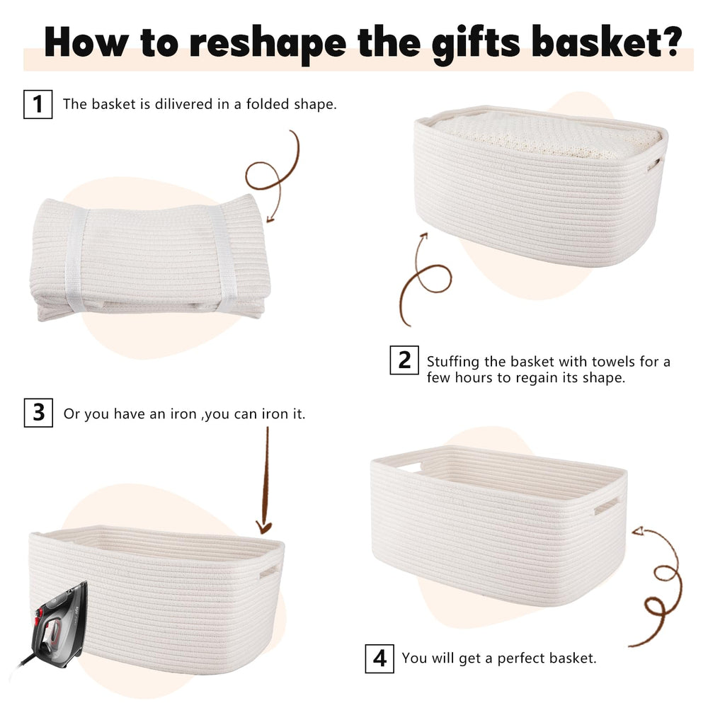 OIAHOMY two-pack white baskets complement any room.