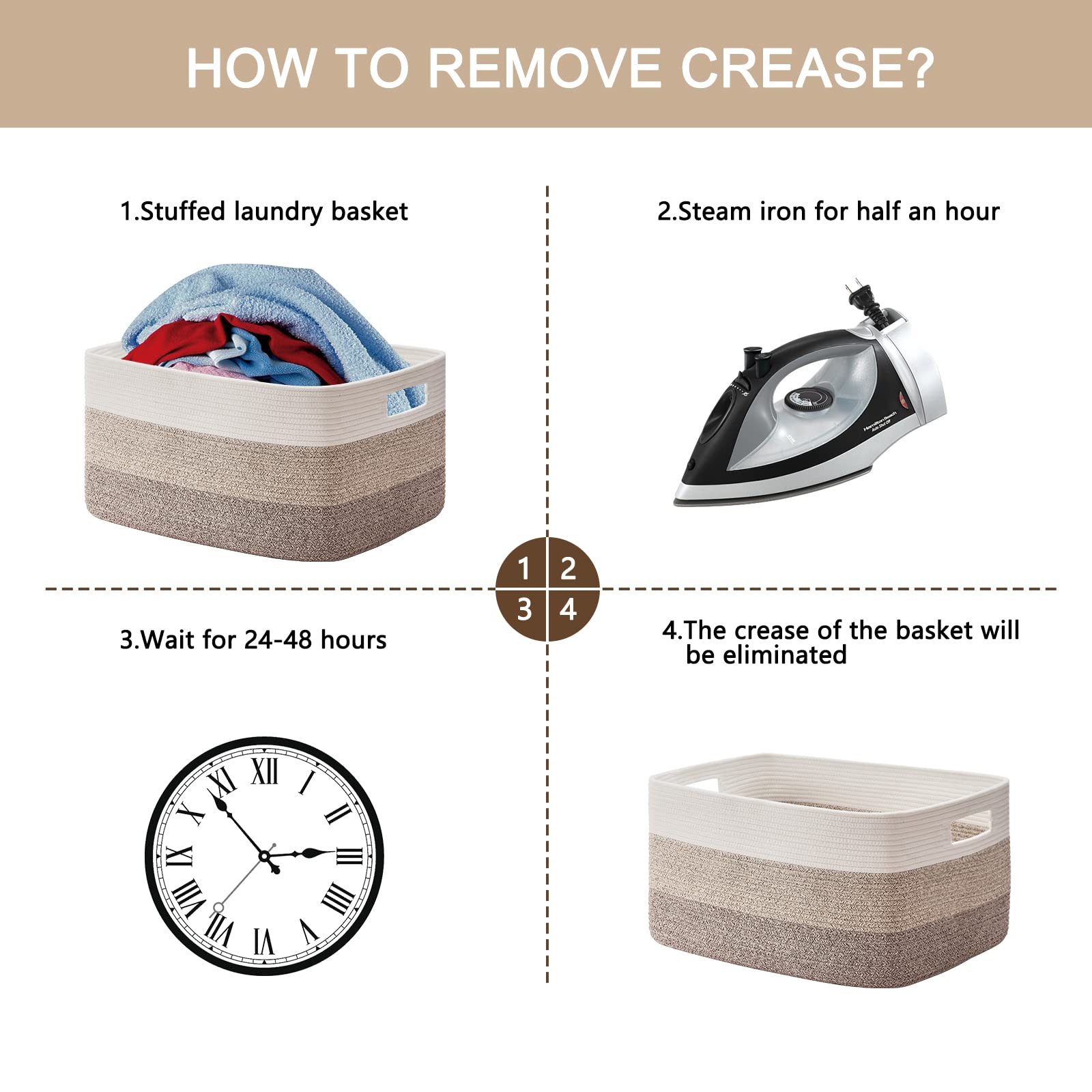 OIAHOMY versatile basket adapts to living room, bedroom, or laundry tasks
