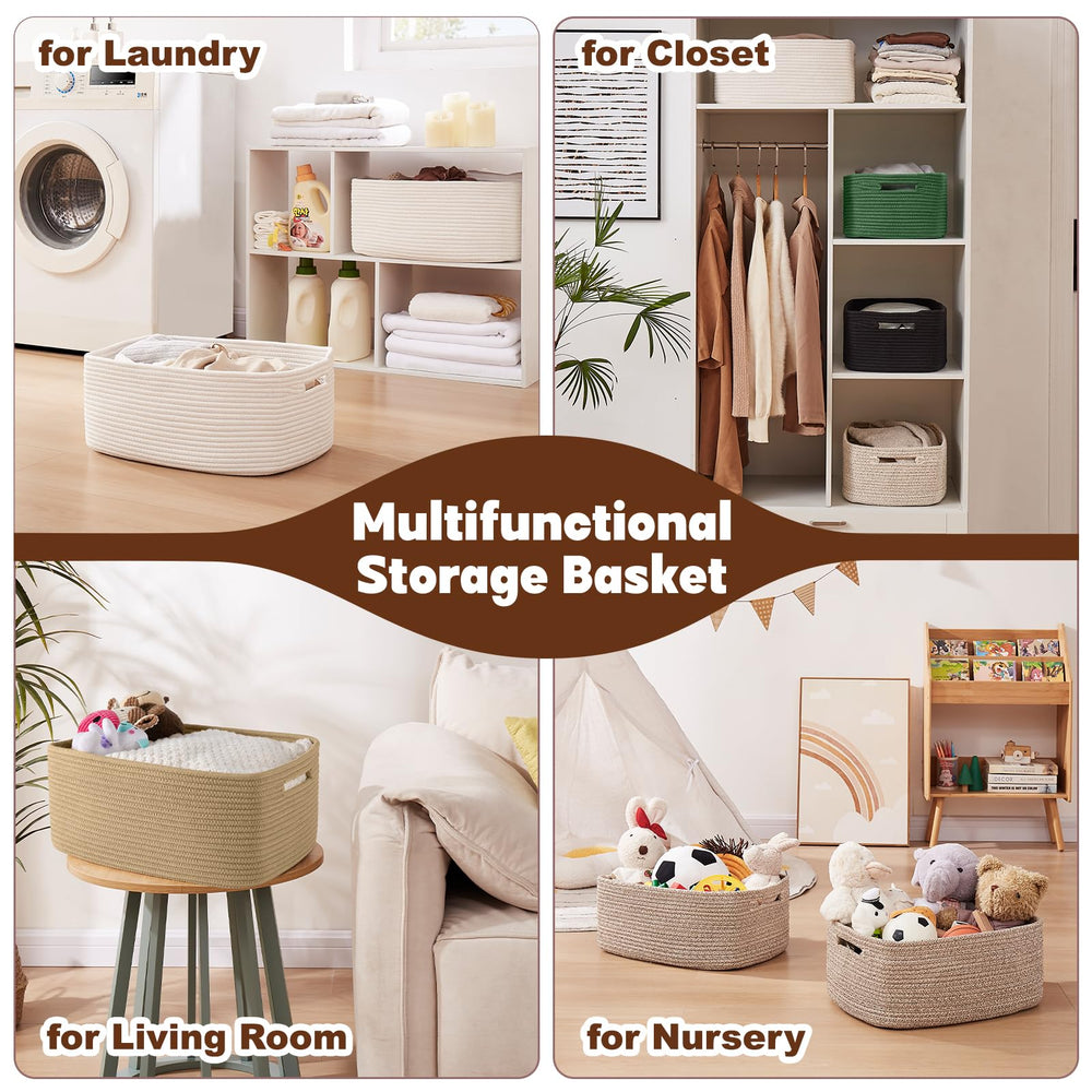 OIAHOMY woven basket adds decorative organization to living spaces.