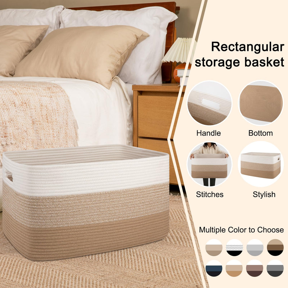 OIAHOMY cotton basket is washable for easy cleaning.