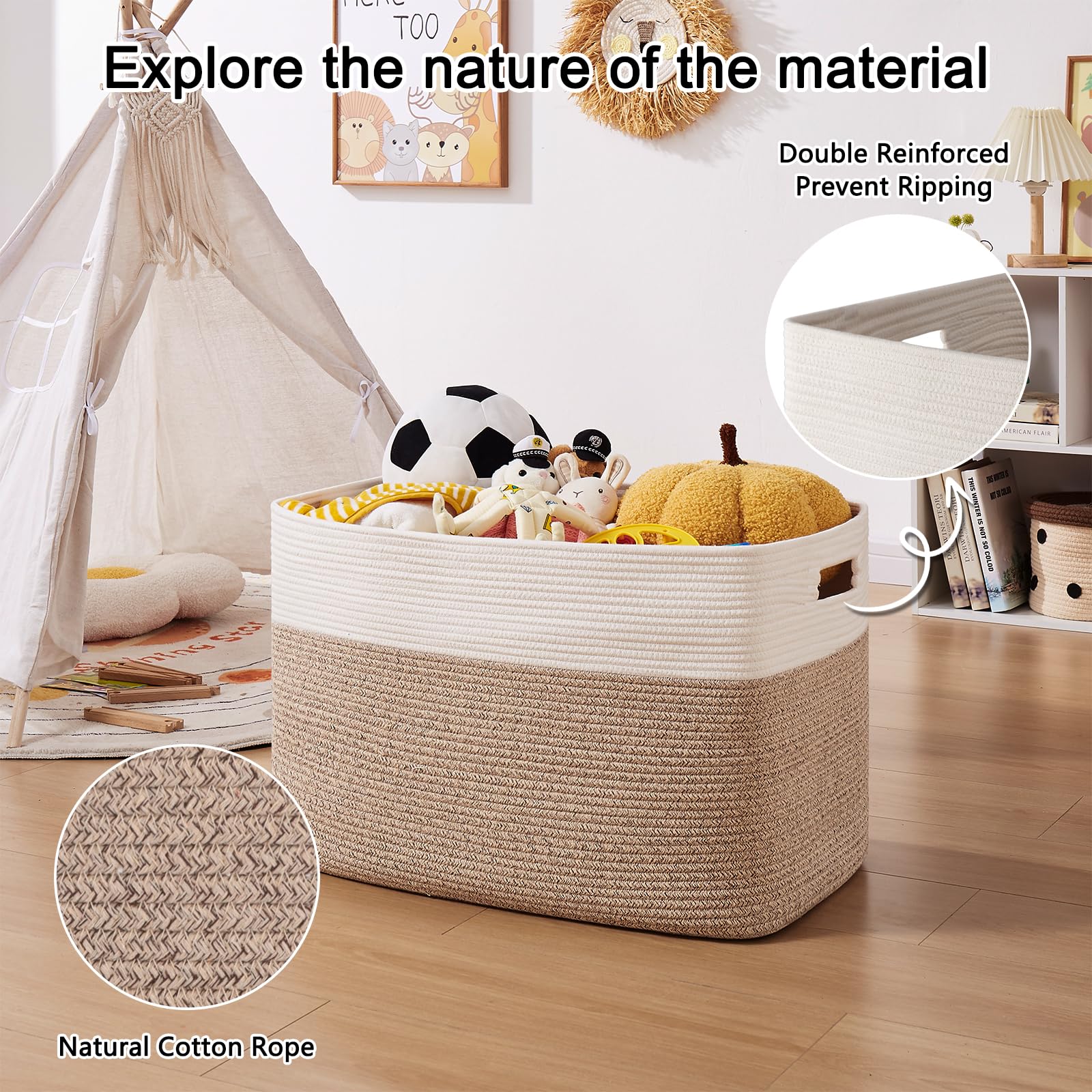 OIAHOMY dog-toy storage basket keeps toys tidy and easy to grab