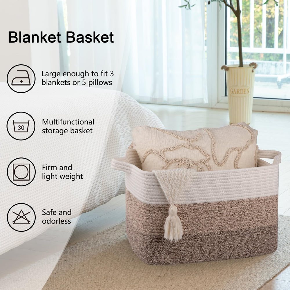 OIAHOMY washable cotton rope basket is durable and easy to care
