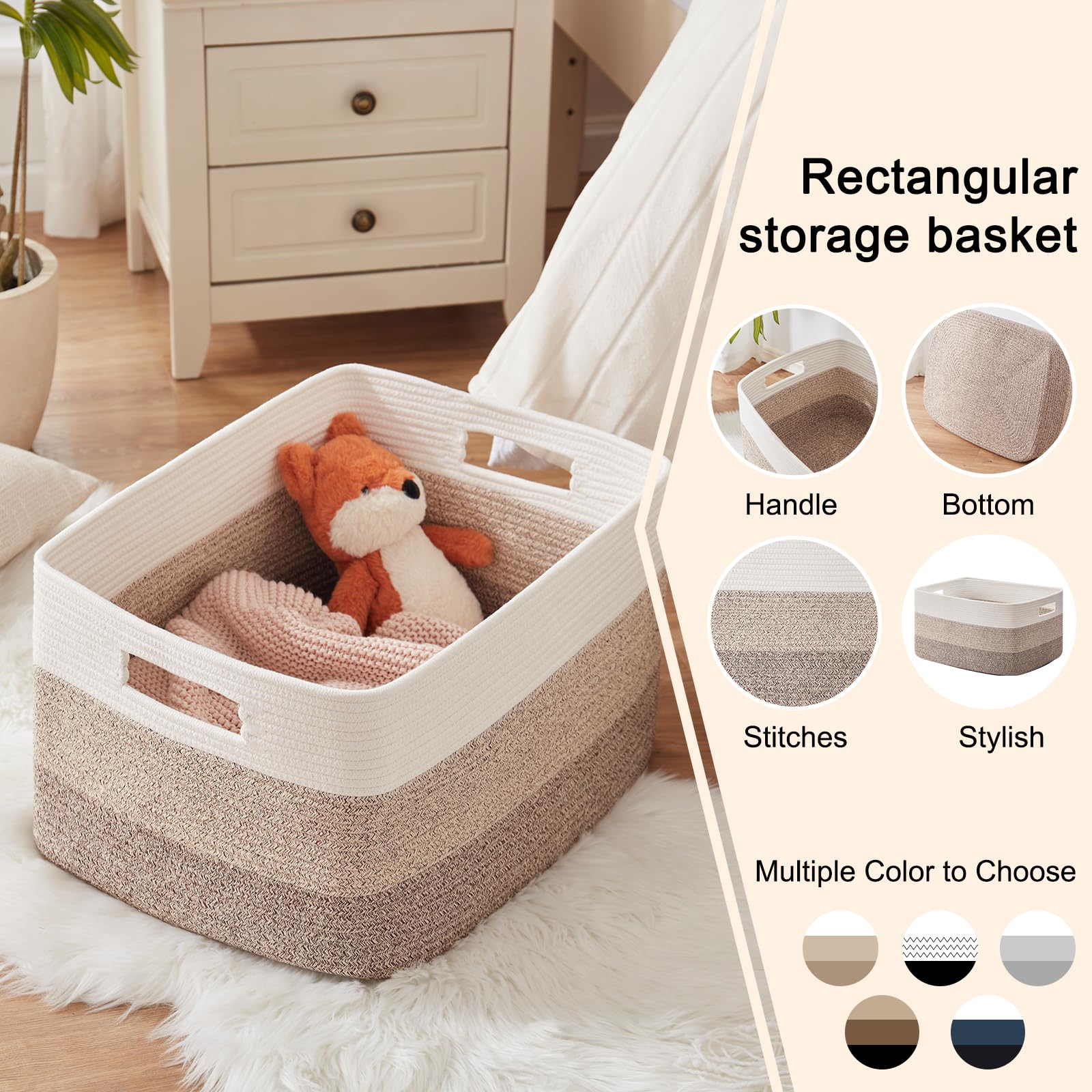 OIAHOMY washable large basket handles washing with gentle detergent