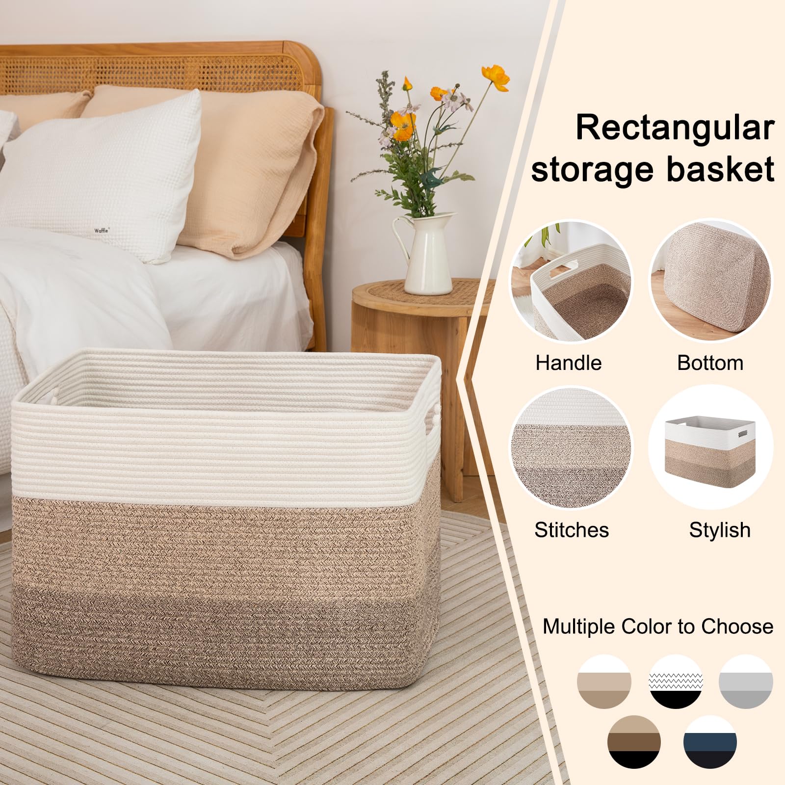 OIAHOMY large basket suitable for machine or hand washing routine
