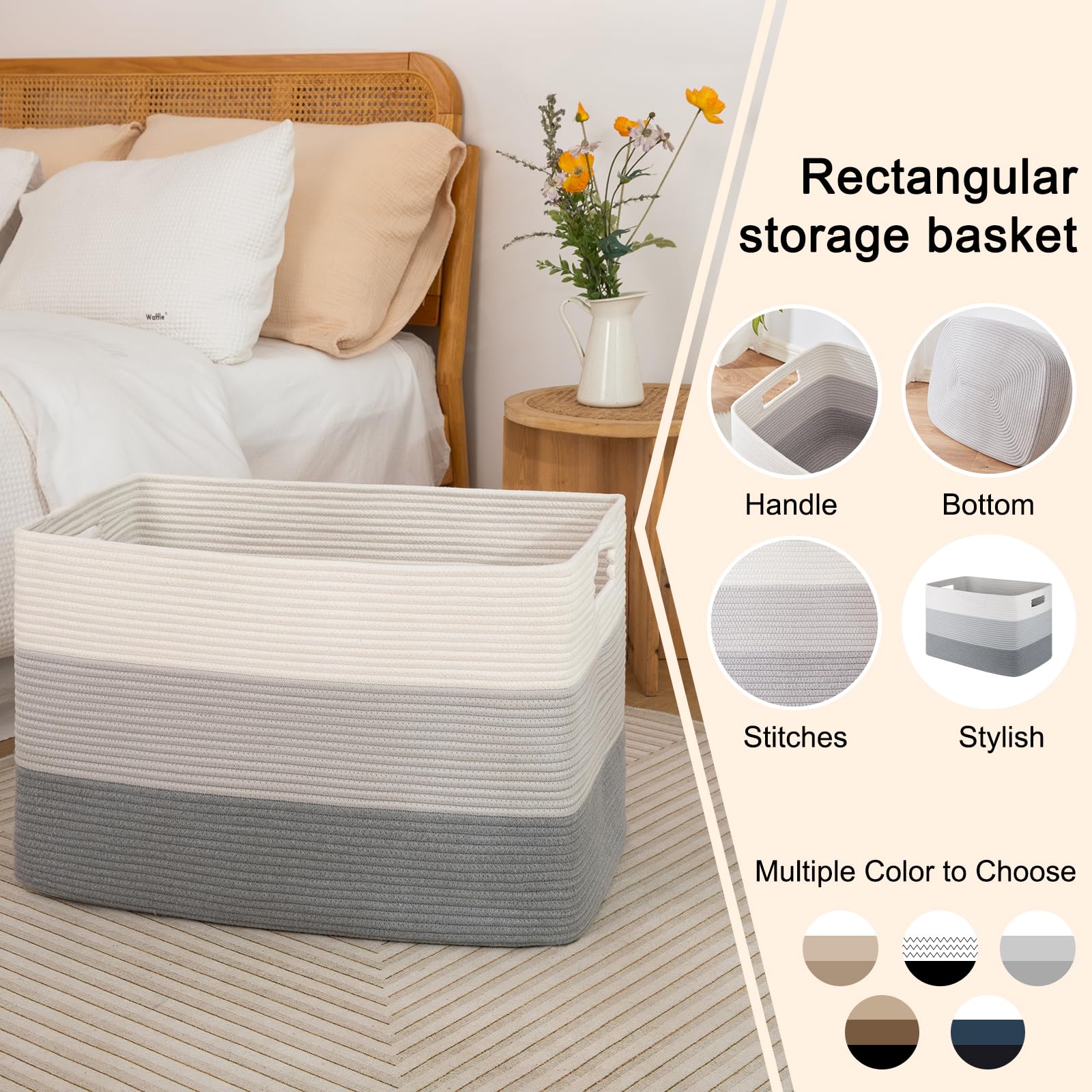 OIAHOMY washable large basket is easy to clean