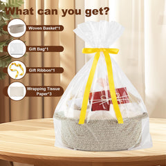 OIAHOMY woven basket close-up shows durable stitching and soft texture.