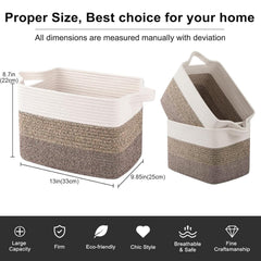 OIAHOMY handwoven basket with built-in handles for easy portability