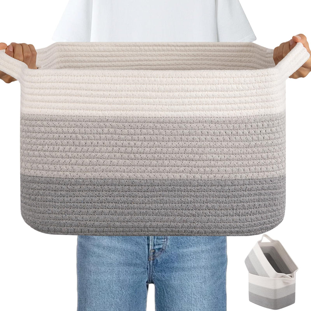 OIAHOMY woven storage basket folding design for easy portability and versatile storage.