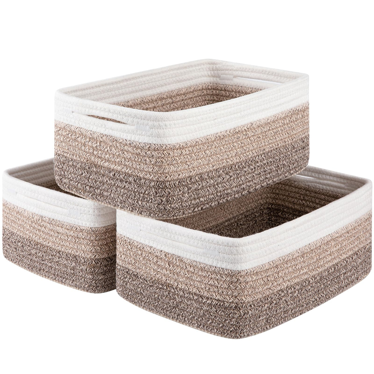 OIASKET 3-pack front view baskets for compact home organization