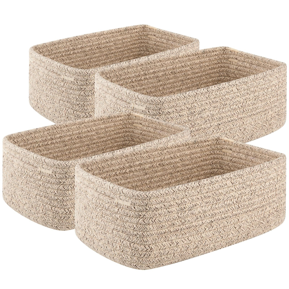 OIASKET 4-pack small storage baskets on shelf keep items organized with style