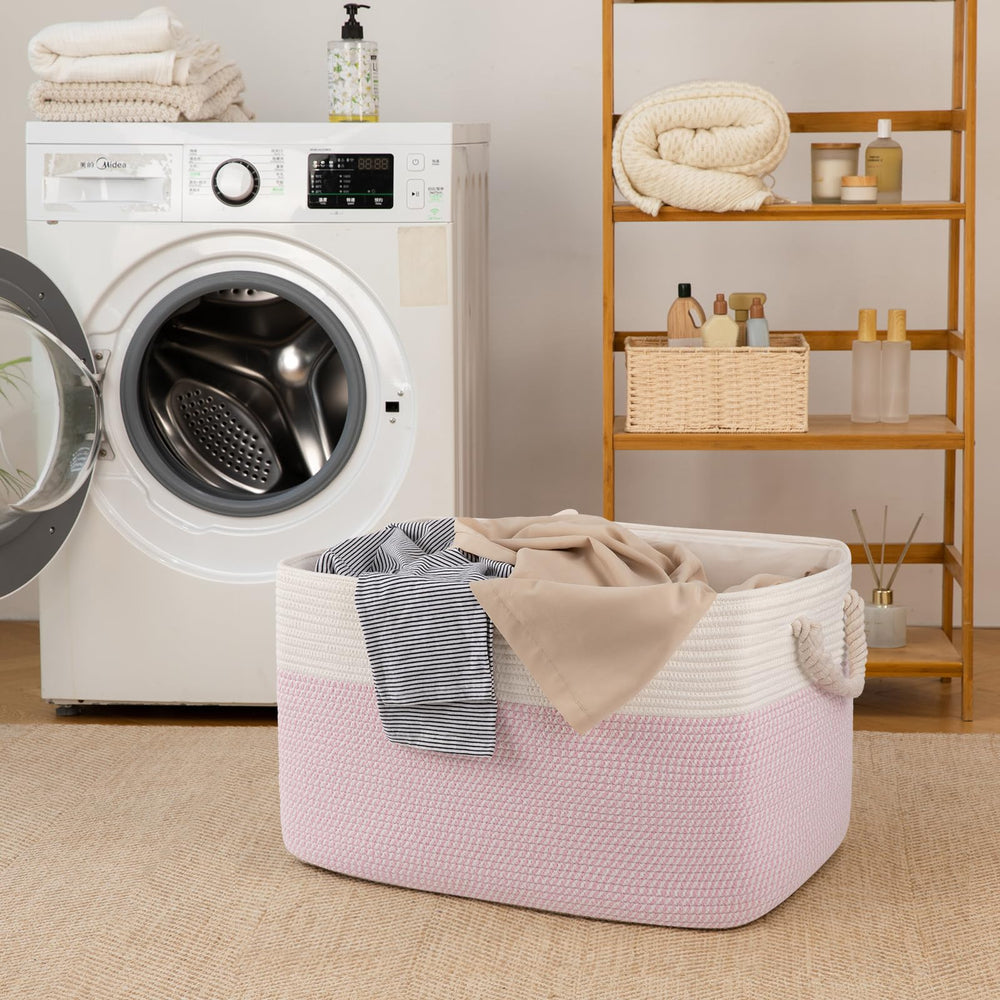 OIASKET blanket basket folds flat for compact storage when not in use