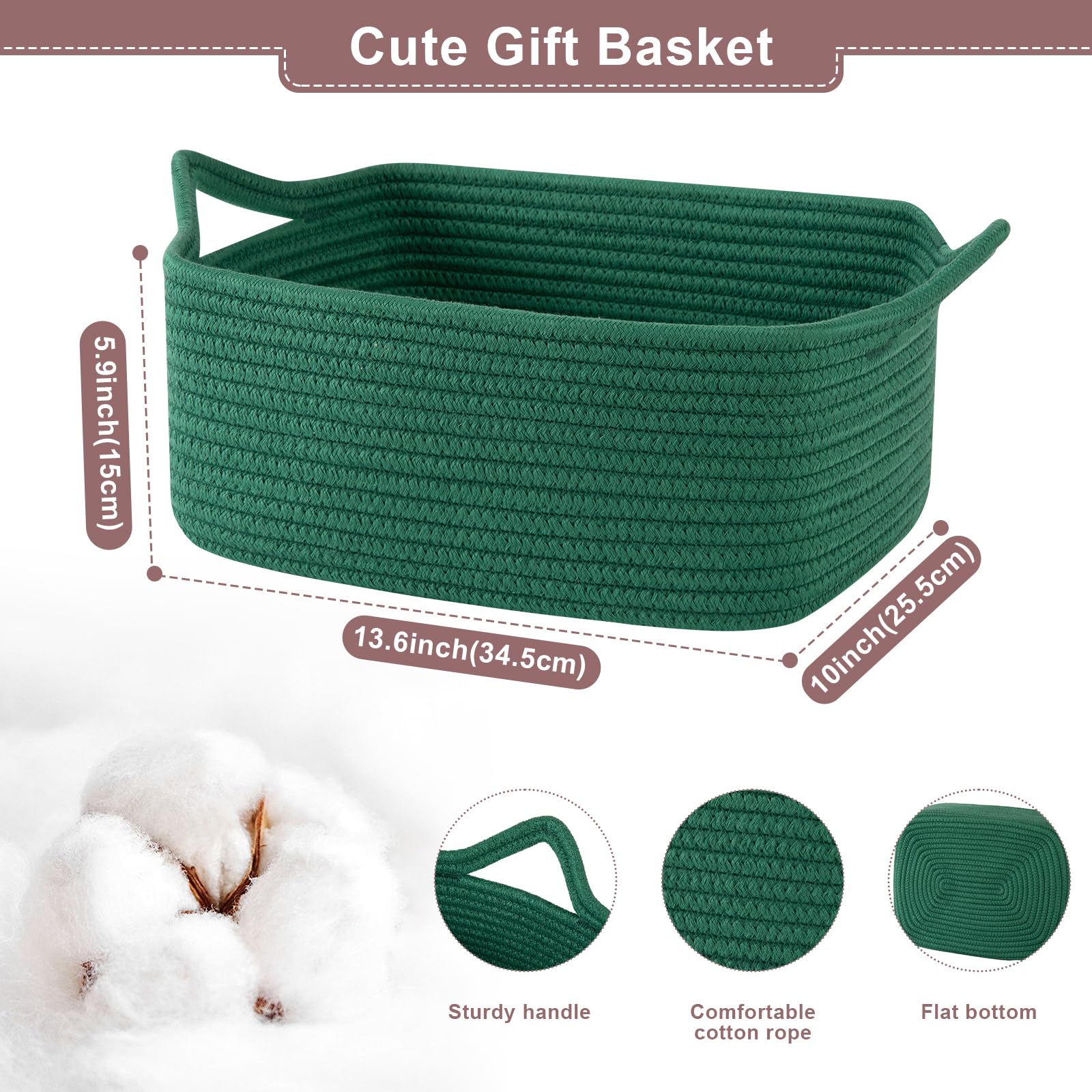 OIASKET basket dimensions 13.6 by 10 by 5.9 inches for versatile placement.