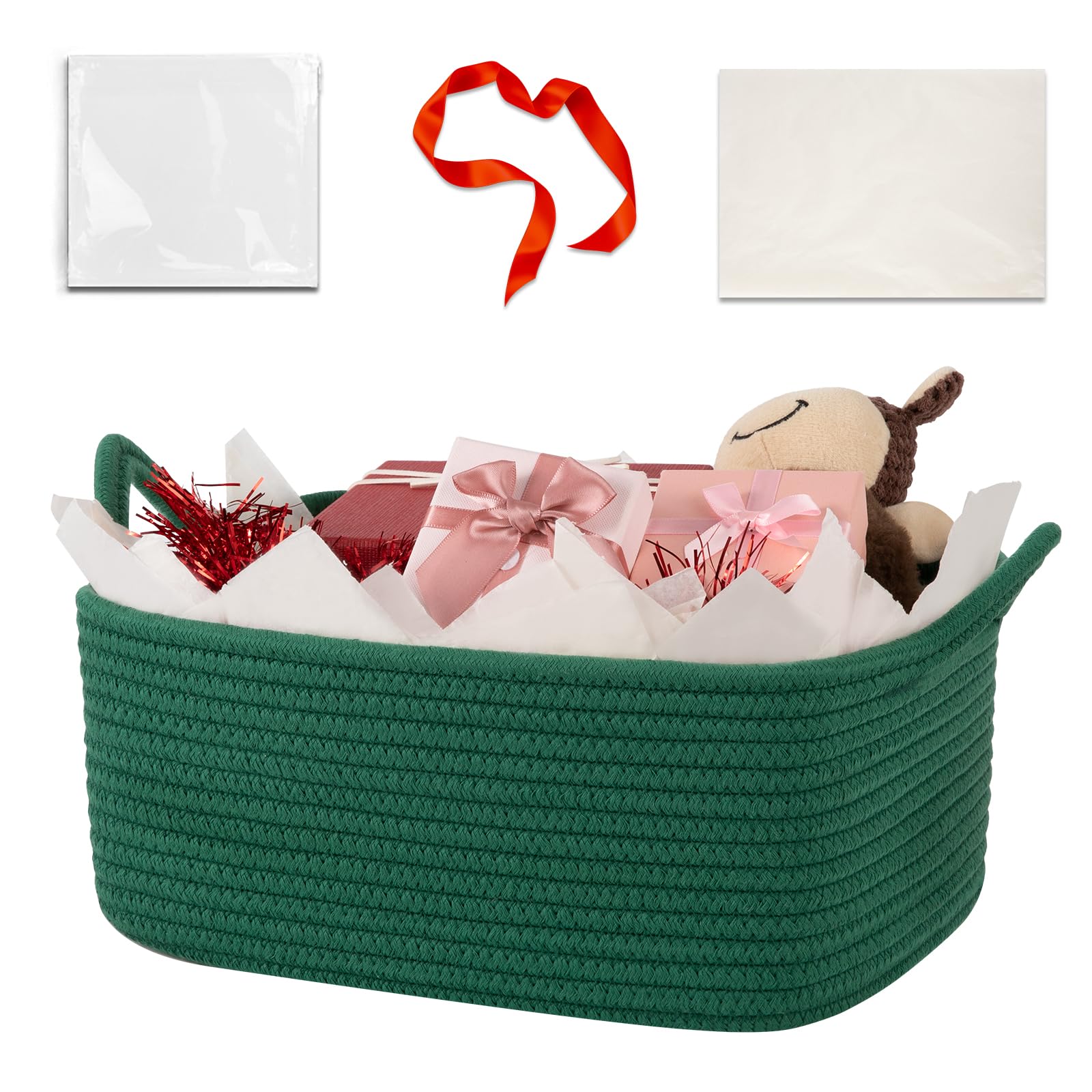 OIASKET gift basket with bag and ribbon for easy gift presentation.
