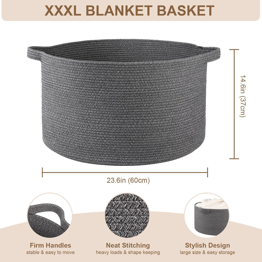 OIASKET woven basket with handles ideal for heavy items and easy carrying