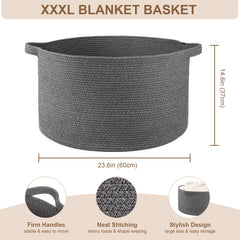 OIASKET woven basket with handles ideal for heavy items and easy carrying