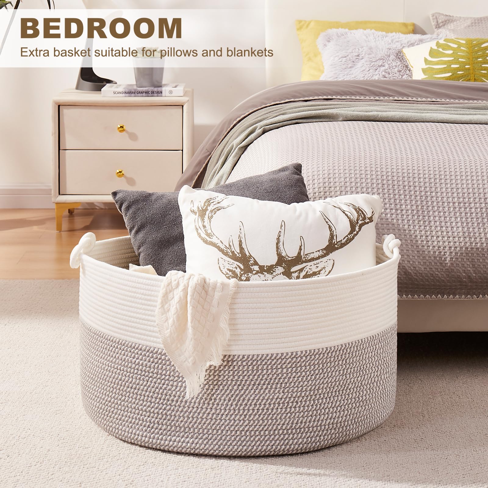 OIASKET basket with handles easy to move around the home