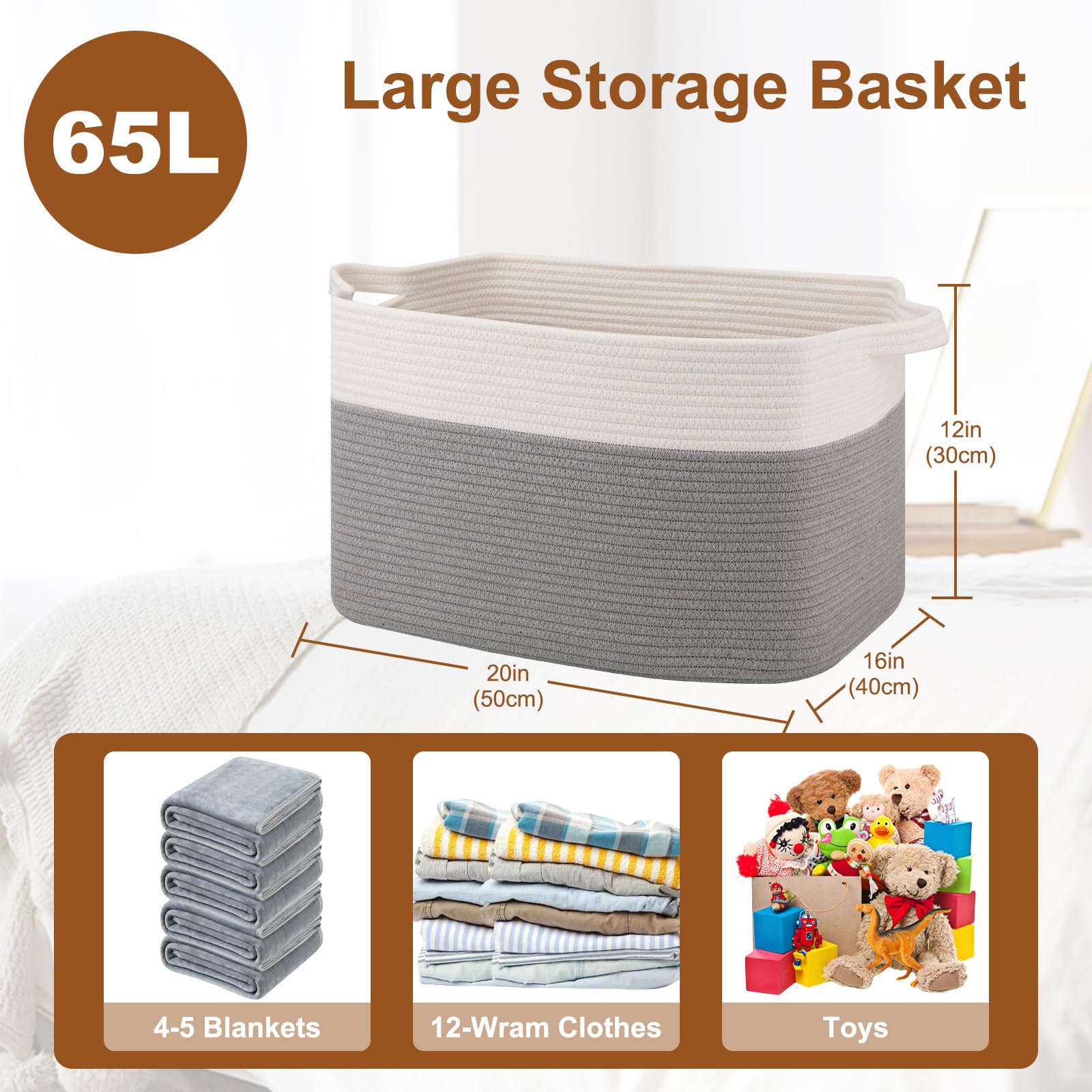 OIASKET blanket basket filled with towels ready for bathroom refresh