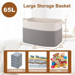 OIASKET blanket basket filled with towels ready for bathroom refresh